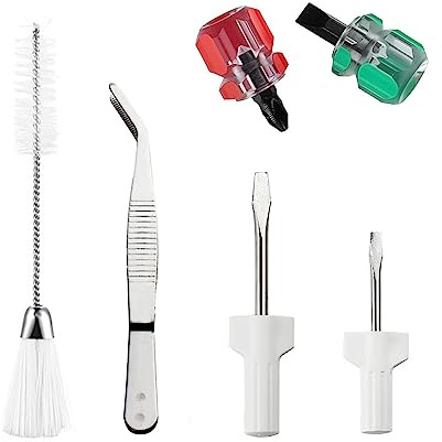 6 Stück/Set Nähmaschinen-Reparatur, Näh-Schraubendreher, Reinigung, Doppelkopf-Fusselbürste, Pinzette, Werkzeug, Maschinenreparatur