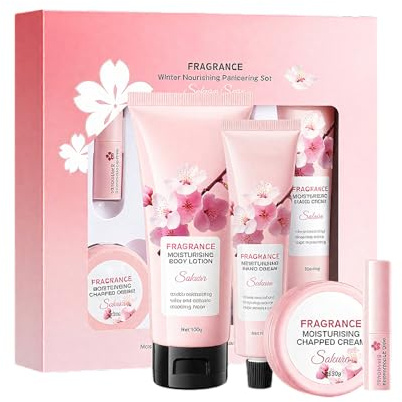Daily Moisturising Body Lotion, Cherry Blossom Moisturising Milk Set, Deep Moisture Sofort Einziehende Bodylotion, für mehr Feuchtigkeit bei Trockener Haut, Beruhigt und Pflegt die Haut