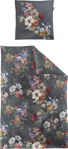 Irisette Bettwäsche Edelflausch-Biber dunkelgrau Größe 1x 135x200 cm + 1x 80x80 cm