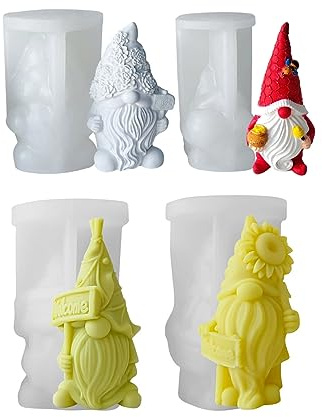 Stampo in silicone Babbo Natale nano per la decorazione del desktop fatta a mano in resina epossidica in gesso per la muffa domestica