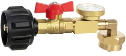 Generisch Propane Gas Filling Adapter, Fillable Gas Bottle, Solid Brass, Direct Bottle Filler Adapter, 90 Degree Angle Design, 1 Stück