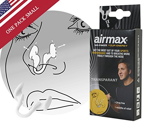 Atmen, besser mit diesem Nasal Dilator von AirMax | dieser Dilator Leichtes Atmen als effektiver als Nasale Streifen. Entwickelt, um mehr Airflow beim Sport | One Pack Small