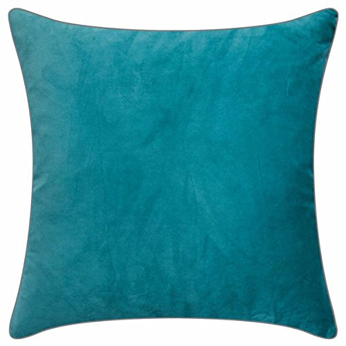 PAD - Elegance - Samt Kissen, Zierkissen, Kissenhülle - 50 x 50 cm - Farbe: Aqua Blau - ohne Füllung