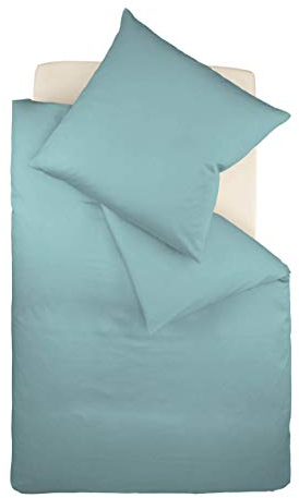 fleuresse Uni-Colours Bettwäsche-Set, Mako Satin, 100 Prozent Baumwolle, Fb. Aqua, 135 x 200 cm