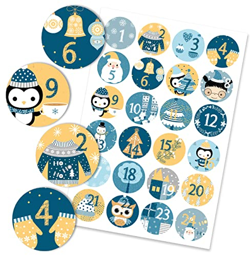 Papierdrachen 24 Adventskalender Zahlenaufkleber - Nr 31 - Sticker 4cm - zum Basteln und Dekorieren