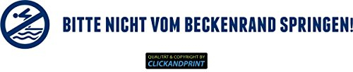 CLICKANDPRINT Aufkleber » Bitte nicht vom Beckenrand springen!, 320x44,9cm, Metallic Nachtblau • Dekoaufkleber / Autoaufkleber / Sticker / Decal / Vinyl