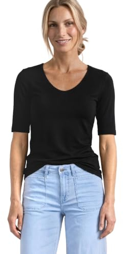Damen Basic T-Shirt mit blickdichter Front