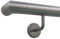 TIBU Handlauf Edelstahl 33,7 mm Geländer 0,3m - 6m, Länge 100 cm, Ende Ecke zur Wand und gewinkelte Halter