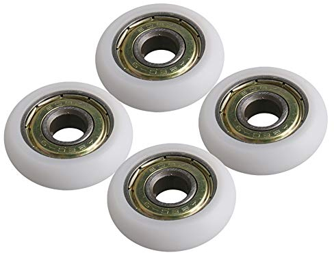 8x30x8.5mm Weiß Kugellager Führungsrolle Roller Runde Rad Last 87 KG für Tür Fenster 4er Pack
