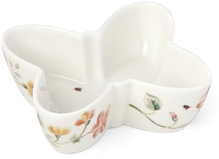 Lenox 885606 Butterfly Meadow Schale in Schmetterlingsform, Porzellan, Weiss/opulenter Garten