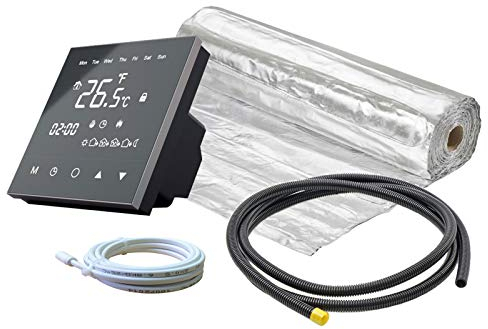Komplett-Set Alu-Heizmatte AluPro für Laminat/Klickvinyl 140 W/m² mit Thermostat RT-50 Touchscreen (1-20m²) (10 m² - 0,5 x 20 m)