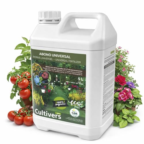 Engrais universel écologique liquide 5 L NPK 4-1-7 avec acides aminés et oligo-éléments (B Cu Fe Mn Mo Zn) utilisable en agriculture biologique