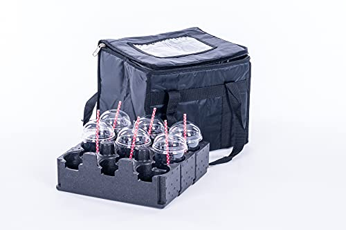 Drinks Delivery Bag for Hot Coffee Tea or Cold Milkshakes with cup holder for 9 cups