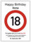 18 Jahre Happy Birthday Verkehrszeichen Karte - Geschenk zum 18. Geburtstag Geschenkidee Mann Geburtstagsgeschenk Frau achtzehn Party Deko Bild Geburtstagskarte