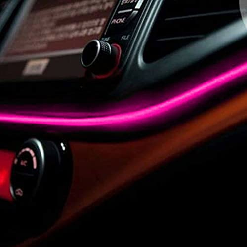 Recambo 5M EL Wire LED Ambiente Beleuchtung, 12V Flexible Neon Lichtleiste, Innenraumbeleuchtung für Auto, Inverter Inklusive, Wasserdichtes Ambientelicht für PKW, Pink