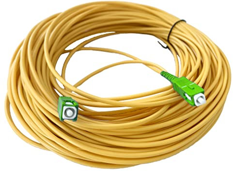 D.Square - Cable de Fibra Óptica 15m Monomodo Simplex G657A2 9/125µm LSZH, Latiguillo Amarillo FTTH SC/UPC-SC/UPC, Compatible Operadores Movistar Jazztel Vodafone Orange Amena Masmovil Yoigo.