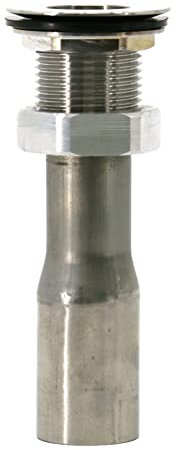 LEYSO Edelstahl 2,5 cm NPS Gewindestange Spüle 3,8 cm Ablauf mit Saitenhalter für 3,5 cm Spülbeckenöffnung (12,7 cm Kombination)