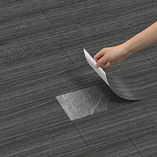 Suelos de Vinilo, Suelo Efecto Madera Vinilo Adhesivo Muebles Losetas Suelo Vinilo Adhesivas Suelo Balcon Dormitorio Impermeable Papel Adhesivo Azulejos de PVC para Baño y Cocina (20cm x 300cm=0.6㎡)