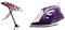Mabel Home Space Saving Ironing Board, Easy Storage, Adjustable Height + Extra Cover, Black, One Size & Russell Hobbs Supreme Steam Traditional Iron 23060, 2400 W, Purple/White