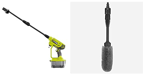 Ryobi - Pistolet Haute Pression 18V - 22 Bars - 182 L - buse 3-en-1 - kit de siphonnage 6 m Inclus avec crépine et Filtre intégrés & Brosse spéciale jantes pour pistolets haute pression RAC749