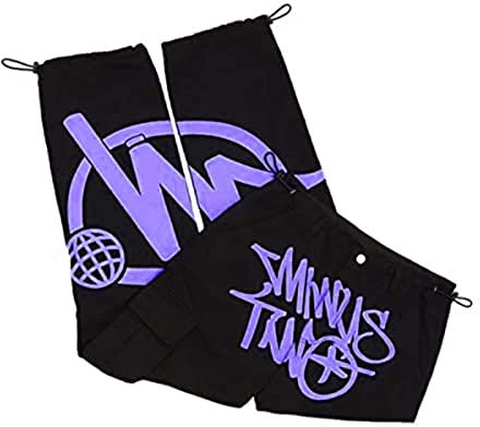 Firulab Pantaloni Cargo Y2K Unisex Minus Two Straight Street Pocket Pantaloni Hip-Hop Stampati a Vita Alta Pantaloni Uomo Donna Pantaloni Larghi Casual