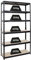 PROREGAL Schwerlastregal Giant Tiger XL HxBxT 220x120x40 cm Fachlast 265kg, 6-Ebenen, Gesamtlast 1590 kg, Schwarz, Kellerregal, Steckregal, Garagenregal, Lagerregal