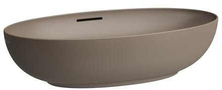 LAUFEN Il Bagno Alessi Waschtisch-Schale, mit Überlauf, 70x40cm, inkl. Ablaufventil Klick-Klack, H8189781881091, Farbe: Kaffee matt