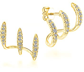 WOund Magnetique LymphflüSsigkeit Ohrringe, Amo'thea Lymphactive Mag Studs, magnetische Ohrringe zum abnehmen, Magnetische Lymphdrainage-Ohrringe für Damen Mädchen,Gold