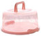 Supporto per Torta da 10 Pollici, Scatola per Torta Portatile Contenitori per Torta Porta Torta con Manico per Coperchio per Trasporto Torte Noci Frutta Cupcake (Rosa)