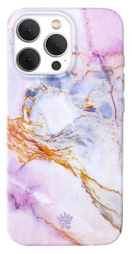 VELVET CAVIAR for iPhone 15 Pro Max Case White Marble - Compatible with MagSafe - 10ft Drop Tested - Violet Sky