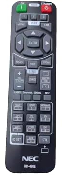 NEC Fernbedienung RD-480E, RMT-PJ40, 7N901321, RD-466E, RD-461E, RD-455E, RMT-PJ33, RMT-PJ37 für Projektor und Set-Top-Box