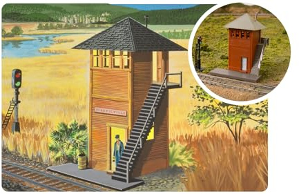 Bachmann Spur HO Bausatz Stellwerk - Modellbahn-Gebäudebausatz - Signal Box Kit - Modellbau-Kit - Eisenbahn - Kinder (8+) und Erwachsene - Unisex