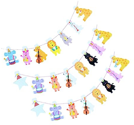 SAFIGLE 3 Sätze Tierische Zugfahne Wald-baby-dusche-banner Waldtiere Waldballons Wald-geburtstagsbanner Waldparty-dekorationen Walddekor Waldtischdecke Partybedarf Papier Karikatur Kind