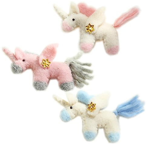 GOOHOCHY Einhorn Weihnachtsbaumschmuck Aus Wollfilz Hängeanhänger Deko Christbaumschmuck Zierschmuck Weihnachtlicher Ornament Für Baumdekoration