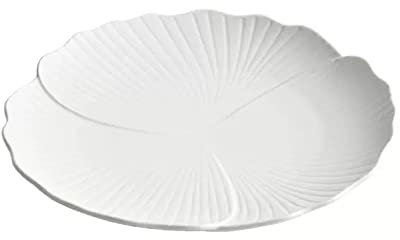 Ceramic Cutlery Dinner Plates Flower Shaped Dinner Plate Ceramic Western Style Steak Plate Household Large Flat Plate White Dessert Plate 8/10/12 Inch Salad Plates (Size : 8inches)