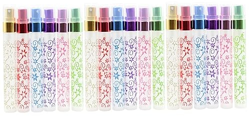 Healeved 18 Piezas botella de spray portátil recipiente con botellas de perfume refillable perfume bottle Botellas de spray de terrarios botella de spray recargable escarchado