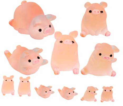 Vaguelly 25stücke Mini-Schwein-statuen aus Kunstharz Miniatur-tierfiguren Mooslandschaftsdeko Winzige Dekorationen für Garten und DIY-projekte Zufälliger Stil