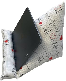 Buchstütze Lesekissen iPad Kissen Tablet Leseknochen Tabletkissen EKG Herzschlag