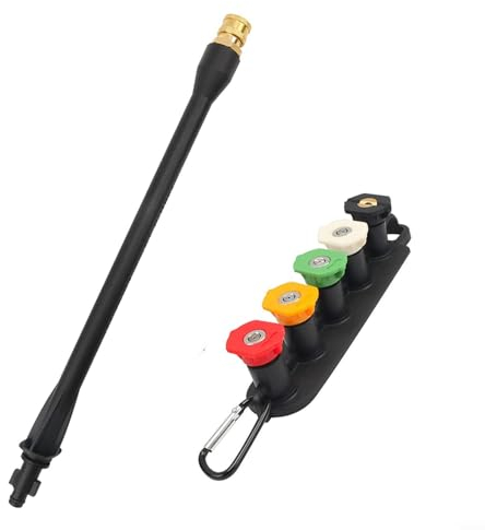 Lance d'extension pour nettoyeur haute pression, baguette de pulvérisation de rechange avec 5 buses de pulvérisation, kit de rechange pratique pour nettoyeur haute pression électrique