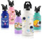 Vikaster Botella agua Acero Inoxidable con Tapa de Popote y asa, Botella Termica 350ml, Sin BPA, Botella Agua Niños Reutilizable, para Adultos, Niños, Escuela, Ciclismo, Gym, Deportiva