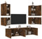 Bulliing 6-TLG. Wohnwand Wohnzimmerschrank MöBel Wohnzimmer TV Wohnwand Wandschrank Räuchereiche Holzwerkstoff - 3216475