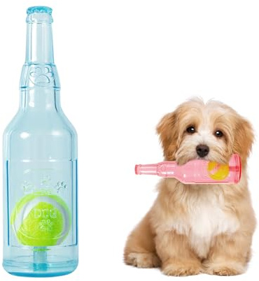 YOOGAO Pet Dog Toy, Dog Retriever Toy, Floating Squeaky Dog Toy, Interactive Fetch Toy for Play and Training, Bottle Shape with Tennis Ball Inside (Single Small)