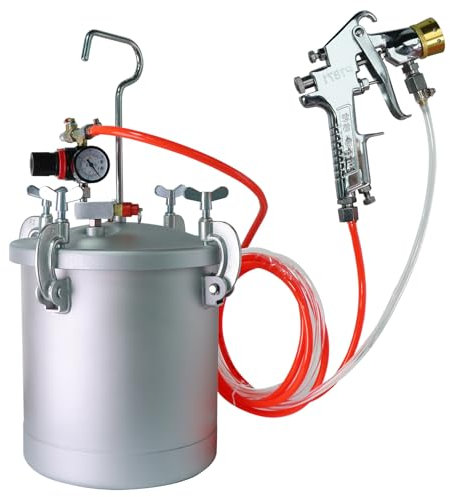10L Air Paint Pressure Pot Tank,Paint Sprayer for House Painting,70PSI Max with Spray Gun Inner Pot Regulator