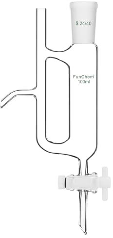 FunChem Separatore acqua-olio, 100 ml, imbuto per separazione efficiente dei liquidi, vetro borosilicato, 24/40 Joint