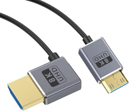 Zdprkqzvz Cavo coassiale sottile OD2.5mm Fotocamera Digitale HDTV Cavo 2.1 Versione Video Cavo 8k@60hz 48Gbps Trasmissione