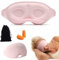 Schlafmaske aus Seide - 3D Schlafmaske für tiefen Schlaf, bequem und verstellbar, blockiert Licht – Augenmaske für Männer und Frauen, ideal für Zuhause, Reisen, Meditation (Rosa)