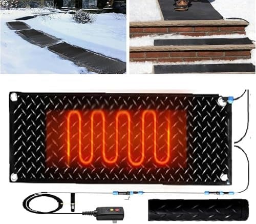 Schneeschmelzmatten für Treppen Beheizte Outdoor-Matten für Gehwege Elektrische rutschfeste Gummi-Schnee-Heizmatten Dach Eisschmelzmatten für Treppen Stufen Auffahrt Winter Schneeräumung