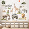 SHUCHING Dschungeltier Wandtattoos, Safari Elefant Löwe Giraffe Wandaufkleber, Wandsticker Wanddeko für Wohnzimmer Schlafzimmer Kinderzimmer Babyzimmer