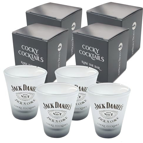 The Spice Specialist Cocky Cocktails Jack n Coke Lot de 4 verres à shot givrés Jack n Coke