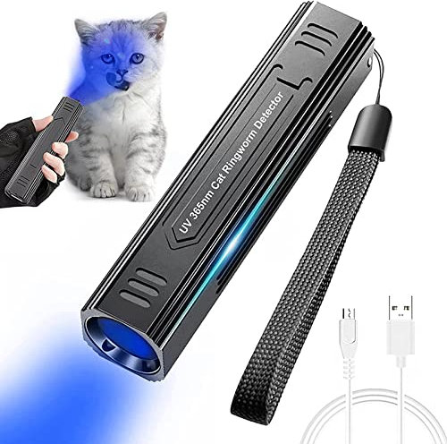 XuQiZZpp Linterna negra impermeable para detector de gatos para detección de ropa de mascotas